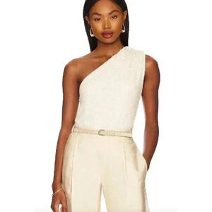 Generation Love Womens Tina Sequin Top SMALL in Shell One Shoulder Revolve Party